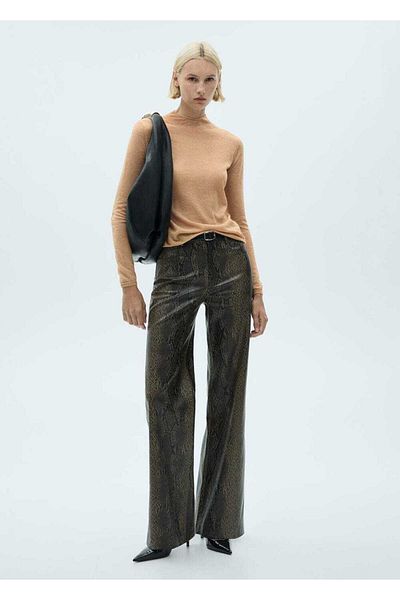 MANGO Woman Perkins Collar Slim Knitwear Sweater