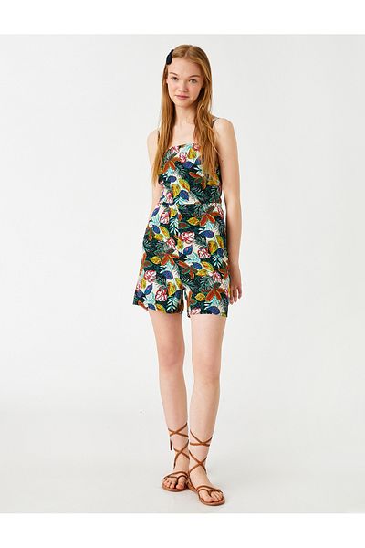 Koton Floral Printed Strappy Jumpsuit