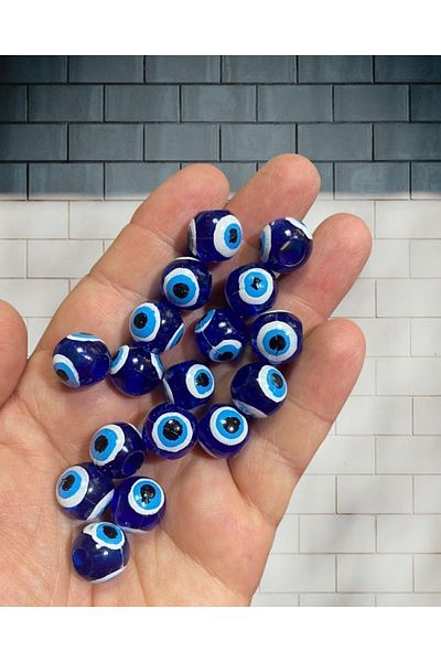 Artdeco Χάντρες 14 mm Danagöz Evil Eye - Διακοσμητικές χάντρες 30 τεμαχίων - (Παχιές τρύπες)