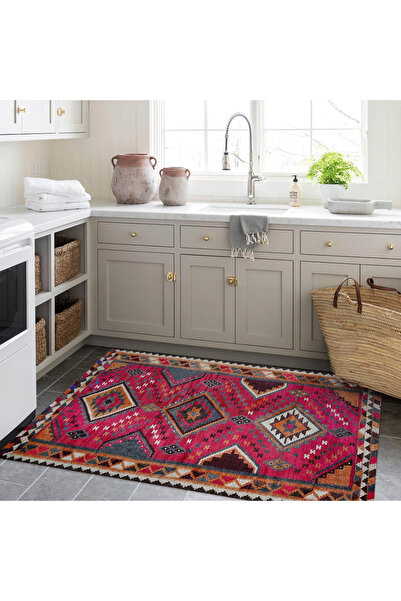 Rugs Modern Halı Covor decorativ vintage cu model tradițional tematic roz din...