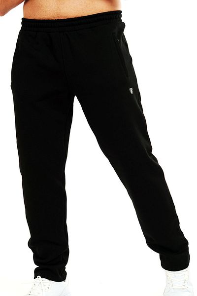 Marco Ferry Men's Black Three Thread Ribbed Flato Pocket Large Size Winter Sweatpants Edy 201157 S