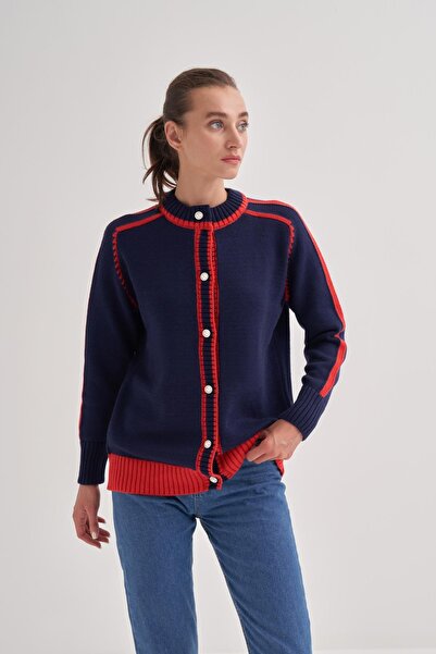 inspiration 2 Renkli İntersia Hırka Lacivert