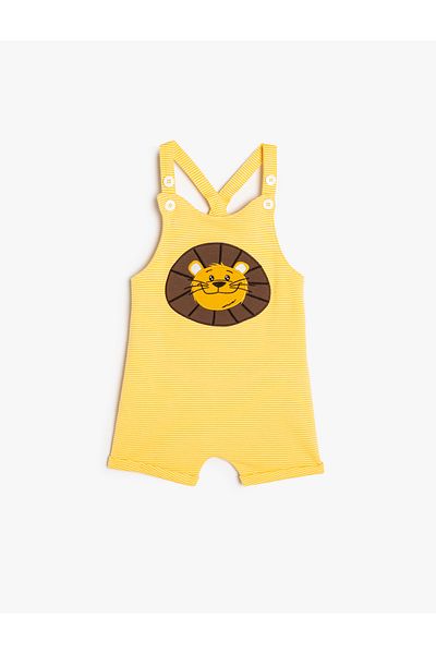 Koton Jumpsuit Salopet Lion Applique Detailed Adjustable Strap