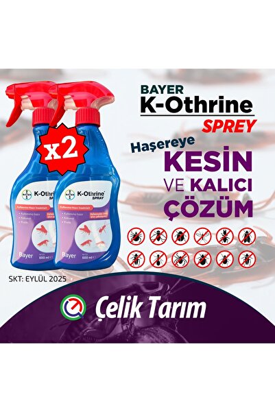 ZİROS Bayer Kothrine 500 ml Kullanima 2 Adet,hazır Sprey Bit Pire Sinek Örümc...