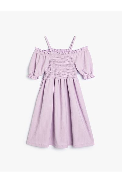 Koton Off Shoulder Balloon Sleeve Strappy Party Dress