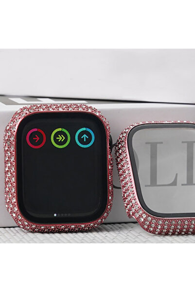 halkhouse Apple Watch 2/3/4/5/6/7/8/9 41mm Sert PC Kasa Kılıf Çerçeveli Ekran Ve Kasa Koruyucu