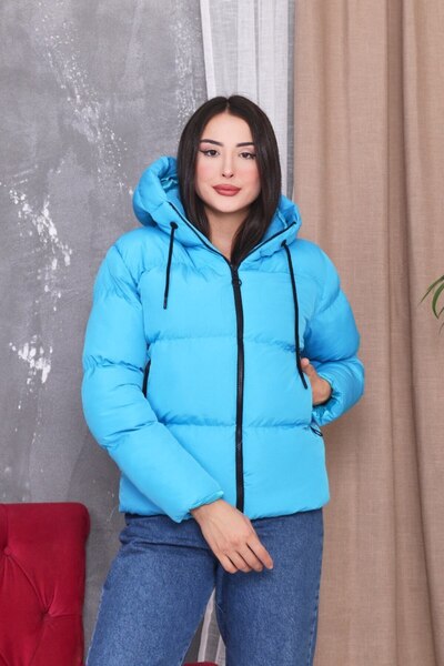 sportiness Palton de iarnă pentru femei, bej, cu glugă, rezistent la vânt