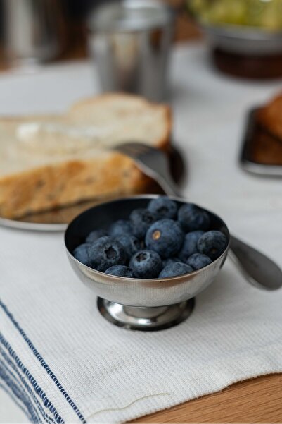 Beige & Stone Metal Short Leg 8.5 cm Breakfast Dessert Cookie Decorative Presentation Bowl