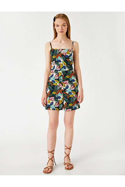 Koton Trägeroverall mit Blumenmuster