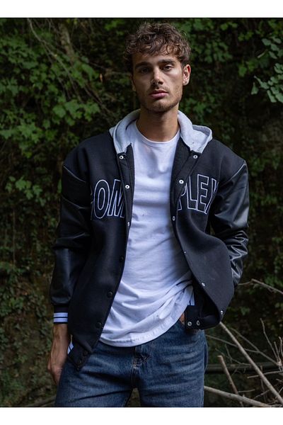 Uzay Ayakkabı Ανδρικό δερμάτινο κομψό Cool College Jacket