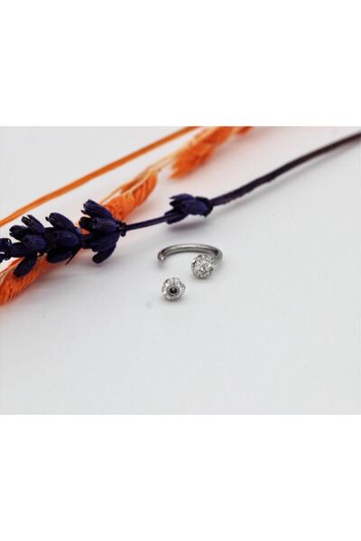 MAZEN 316l Kararmaz Cerrahi Çelik Kristal Taşlı Kıkırdak Dudak Burun Septum Tragus Piercing Minik Boy