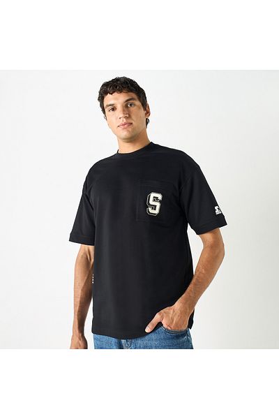 Starter Typographic Print T-shirt with Crew Neck and Short Sleeves
