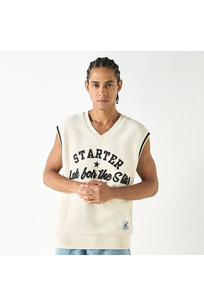 Starter Slogan Applique V-neck Sleeveless T-shirt