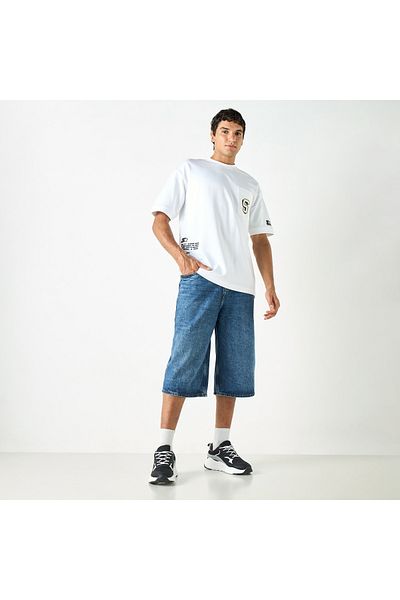 Starter Typographic Print T-shirt with Crew Neck and Short Sleeves
