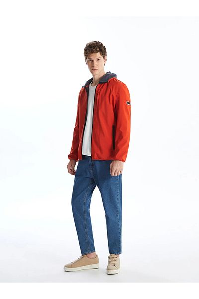 LC Waikiki Xside Dark Orange Standard Fit Hooded Softshell Men's Coat