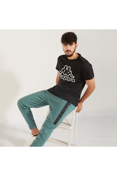 Kappa Logo Print Crew Neck Regular Fit T-shirt with Short Sleeves