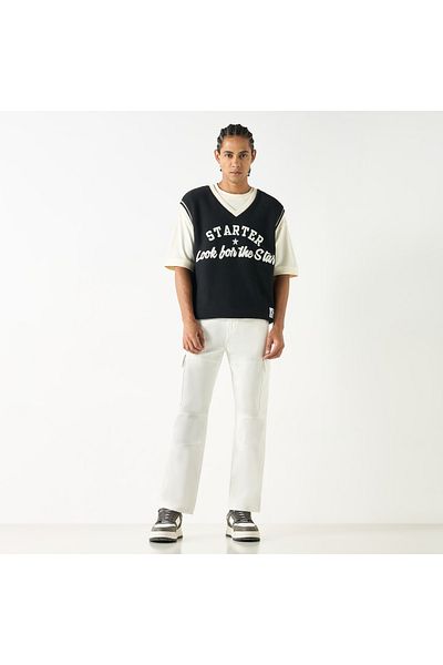 Starter Slogan Applique V-neck Sleeveless T-shirt