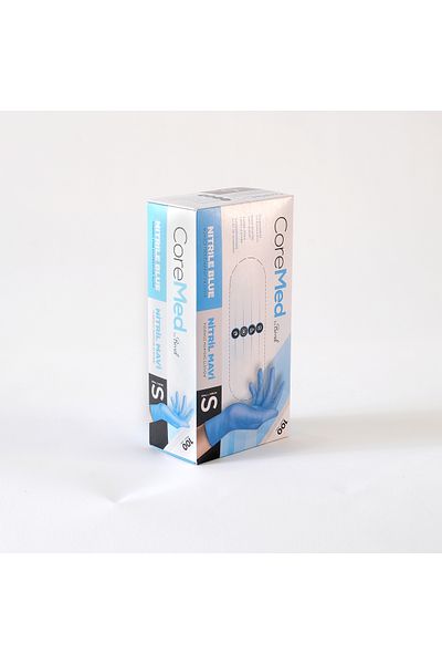 COREMED 100 Pieces Nitrile Blue Exam Gloves - S Pack 1 Bimel