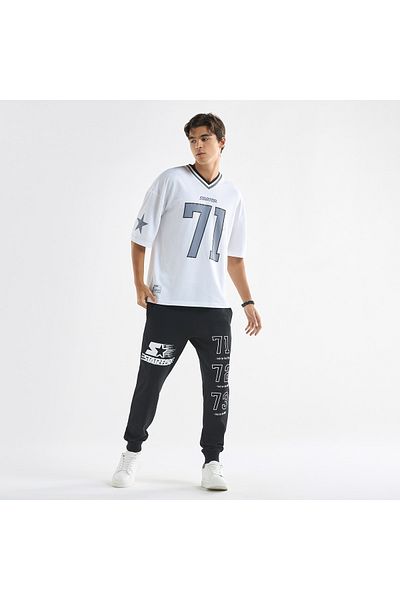 Starter Varsity Print T-shirt with V-neck and Short Sleeves