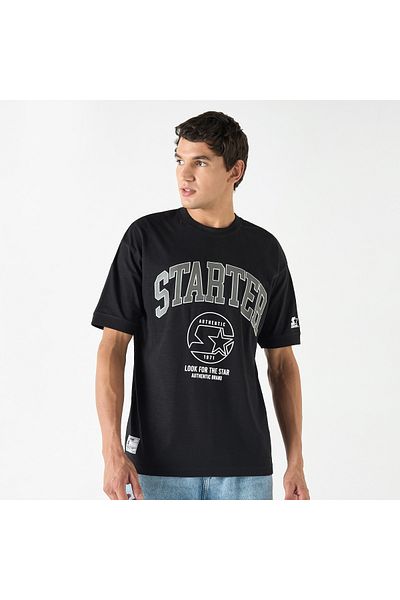 Starter Print Crew Neck T-shirt with Short Sleeves