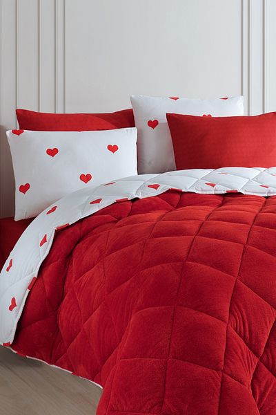 Otelonia Wellsoft Quilt Double Sleeping Set - Double Sided Elastic, 4 Pillow Cases