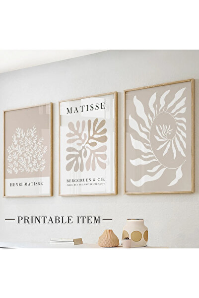 woodhomeworks Ahşap Çerçeveli 3 Lü Soyut Tablo Home Ev Salon Oturma Odası Yat...