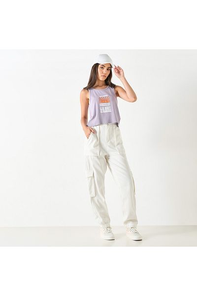 Lee Cooper تي شيرت بدون أكمام بطبعة جرافيكية