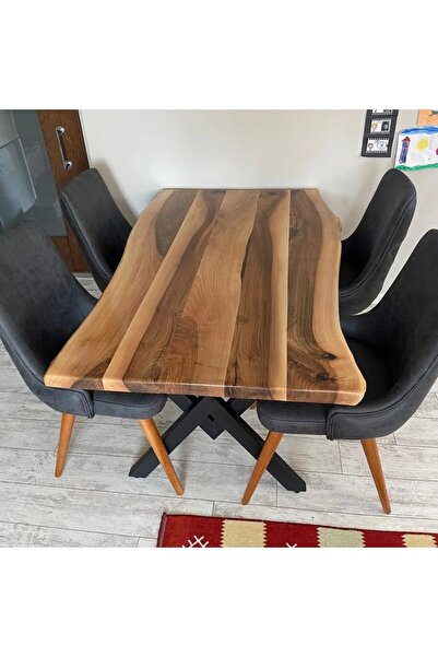 KÜTÜK MOBİLYA DİZAYN 120x80 CEVİZ AĞACI DOĞAL RENK KÜTÜK MASA