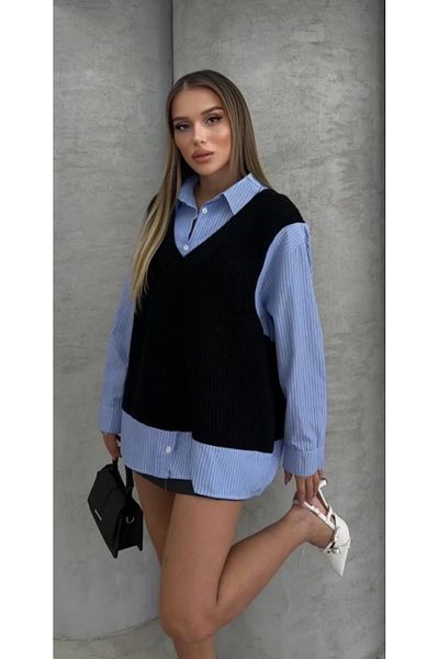 DAMGA Collection Women's Shirted Jumping Sweater