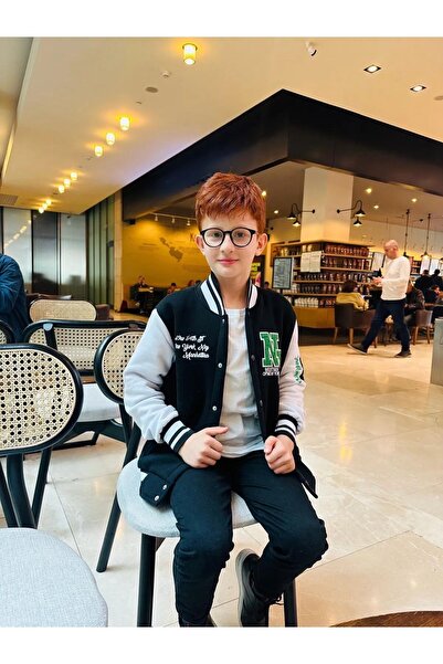 ARİM New York Baskılı Siyah Unisex Bomber kolej Ceket
