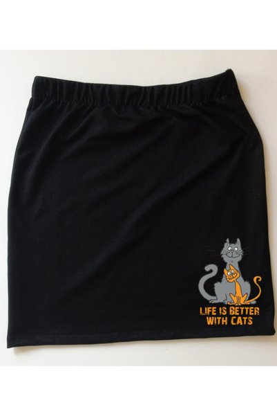 mAddog Cats Diz Üstü Etek / Siyah