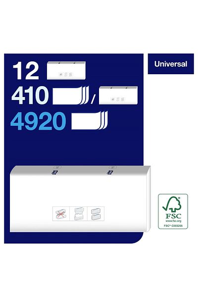 TORK Peakserve Universal Z Layered Towels 12 Pack of 410