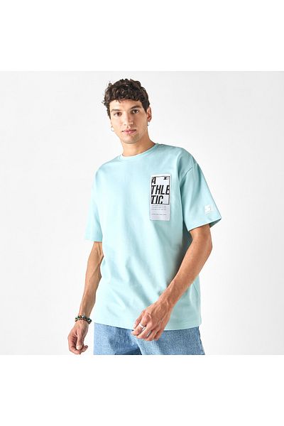 Starter Placement Print T-shirt with Crew Neck and Short Sleeves