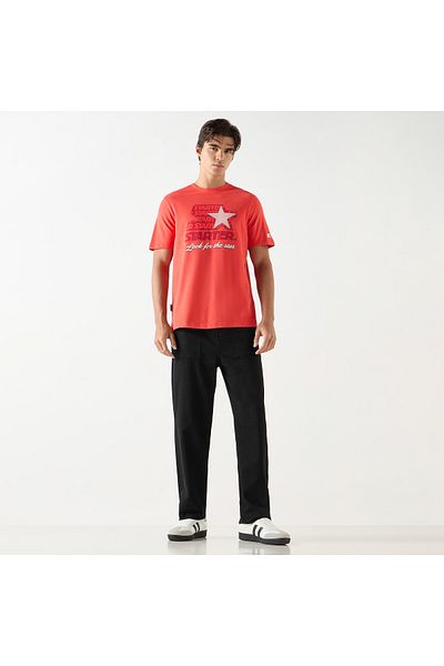 Starter Typographic Print Crew Neck T-Shirt with Short Sleeves