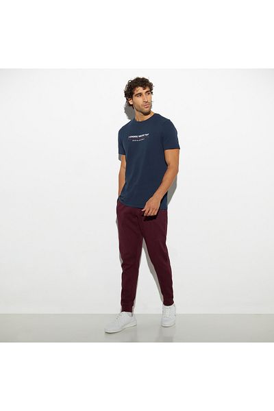 Iconic Typographic Print T-shirt with Crew Neck and Short Sleeves