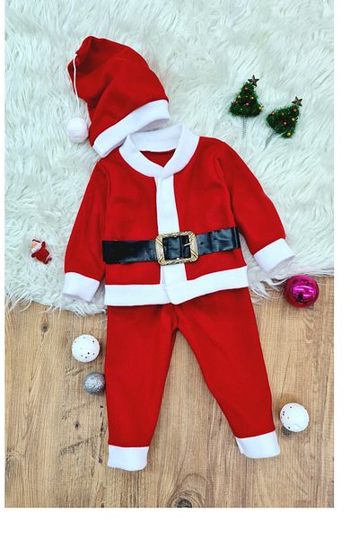 Nisfi Kutur 0 1 Year Old Boy s Santa Claus Christmas Costume with Hat and Belt Trendyol