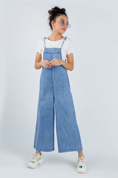 DMB BOYS & GIRLS Çaren Kids - Salopetă unică din denim cu șireturi (corpul nu este inclus)