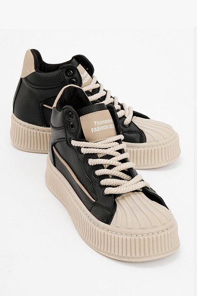 Ccway Black Mink Women's Sneakers - Lace-Up