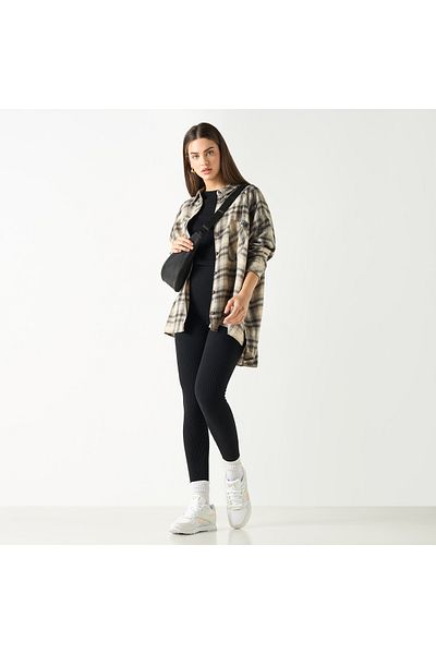 Lee Cooper Checked Shirt with Long Sleeves and Pocket