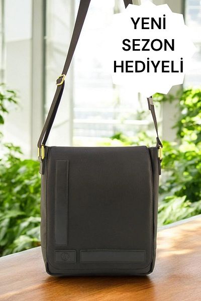 QUB CLUB Unisex Μαύρη Αδιάβροχη Τσάντα Laptop Work School Messenger
