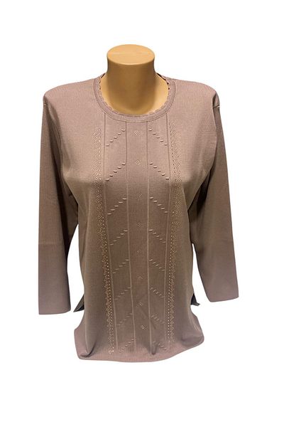 BURSPA Round Collar Pearl Stone Embroidery Detailed Winter Mother Sweater