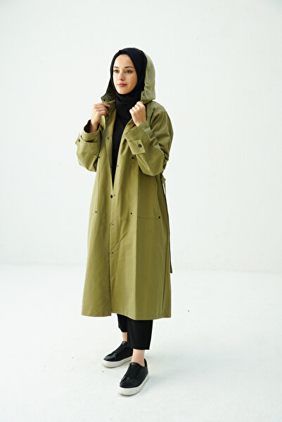 BARCHA CHİC Hooded Trench Coat