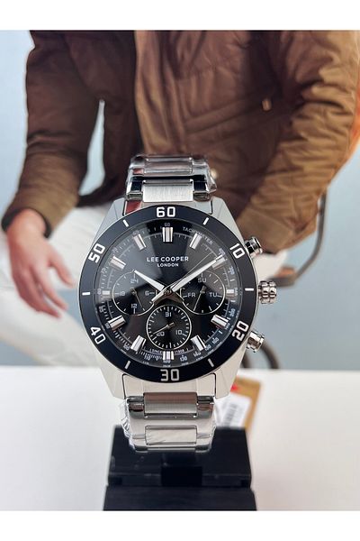 Lee Cooper BLACK SPORTS MEN'S WRISTWATCH 5 ATM WATERPROOF