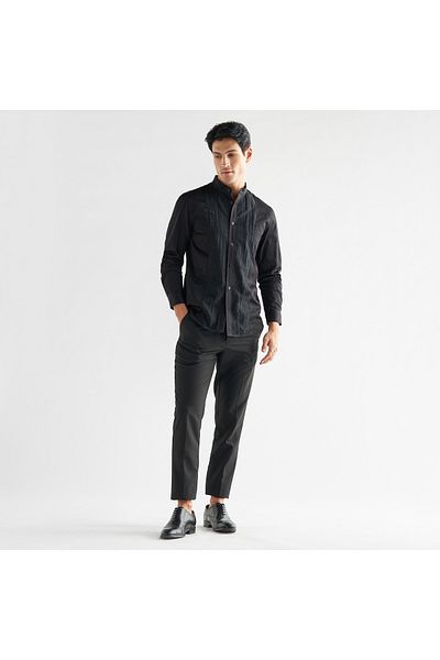 FAV Front Panel Shirt with Mandarin Collar