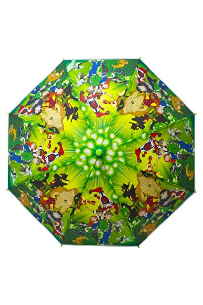 Mabai Ben Ten Desenli Rüzgara Dayanıklı Düdüklü Çocuk Şemsiye