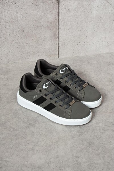 L.A Polo 503 Smoked Black Color White Sole Lace up Casual Women's Sports Shoes