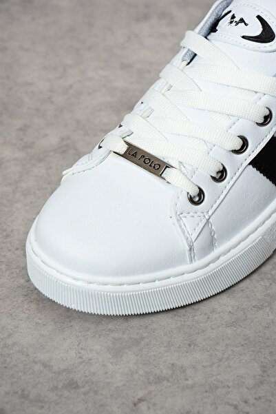 L.A Polo 503 White Black Color White Sole Lace up Casual Women's Sports Shoes