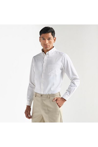 FAV Striped Shirt with Button Down Collar and Long Sleeves