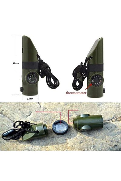 Roichil Flashlight Graduated Compass Whistle Earthquake Emergency Whistle