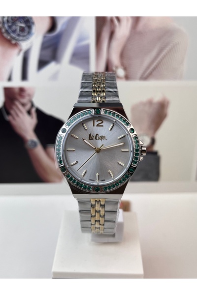 Lee Cooper Green Stone Women's Wristwatch 3 Atm Waterproof